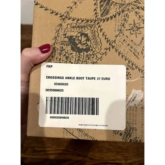 NIB Free People Crossings Western Snake Embossed Ankle Boot in Taupe 7 - Picture 9 of 10